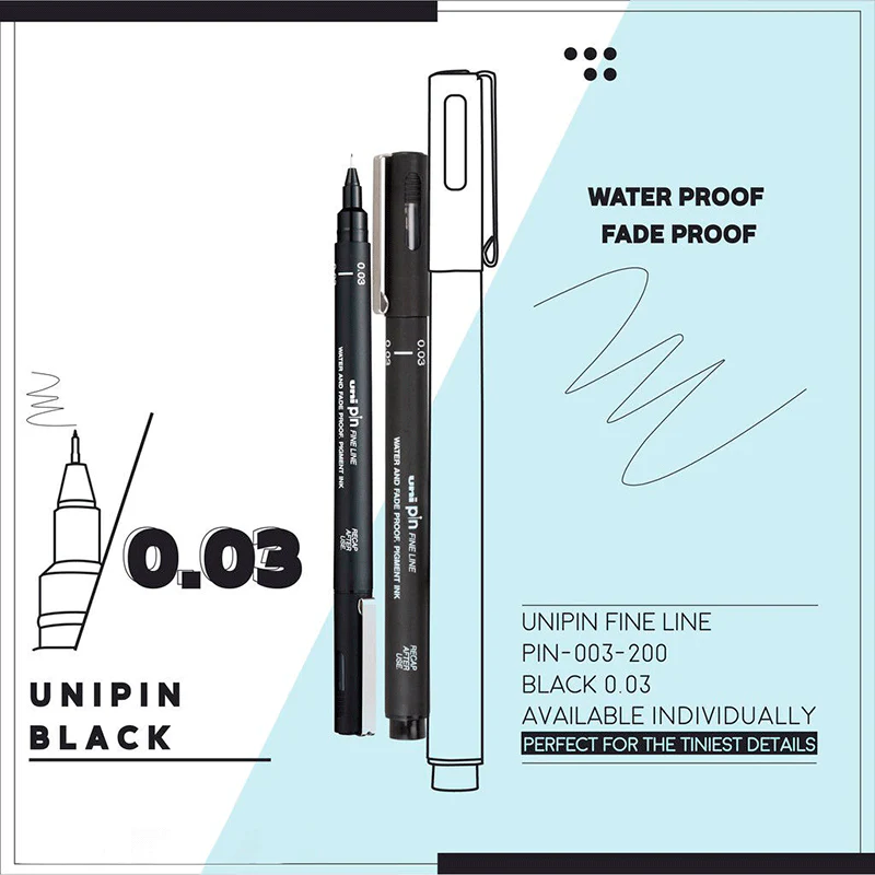 Rotulador Calibrado Manga 0,03mm Negro Uni Pin - Image 4